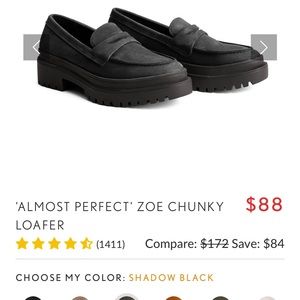 PORTLAND LEATHER 'ALMOST PERFECT' ZOE CHUNKY LOAFER SHADOW BLACK 9M